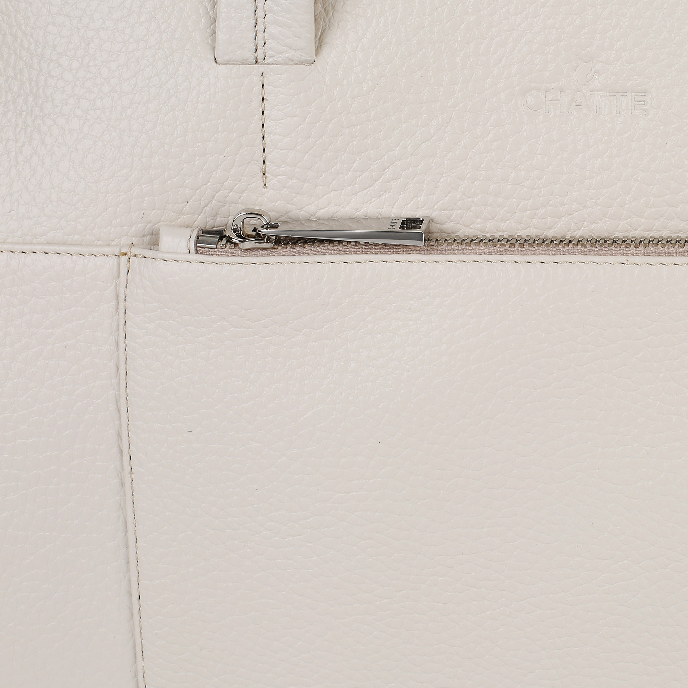 Кремовая сумка из натуральной кожи Chatte 