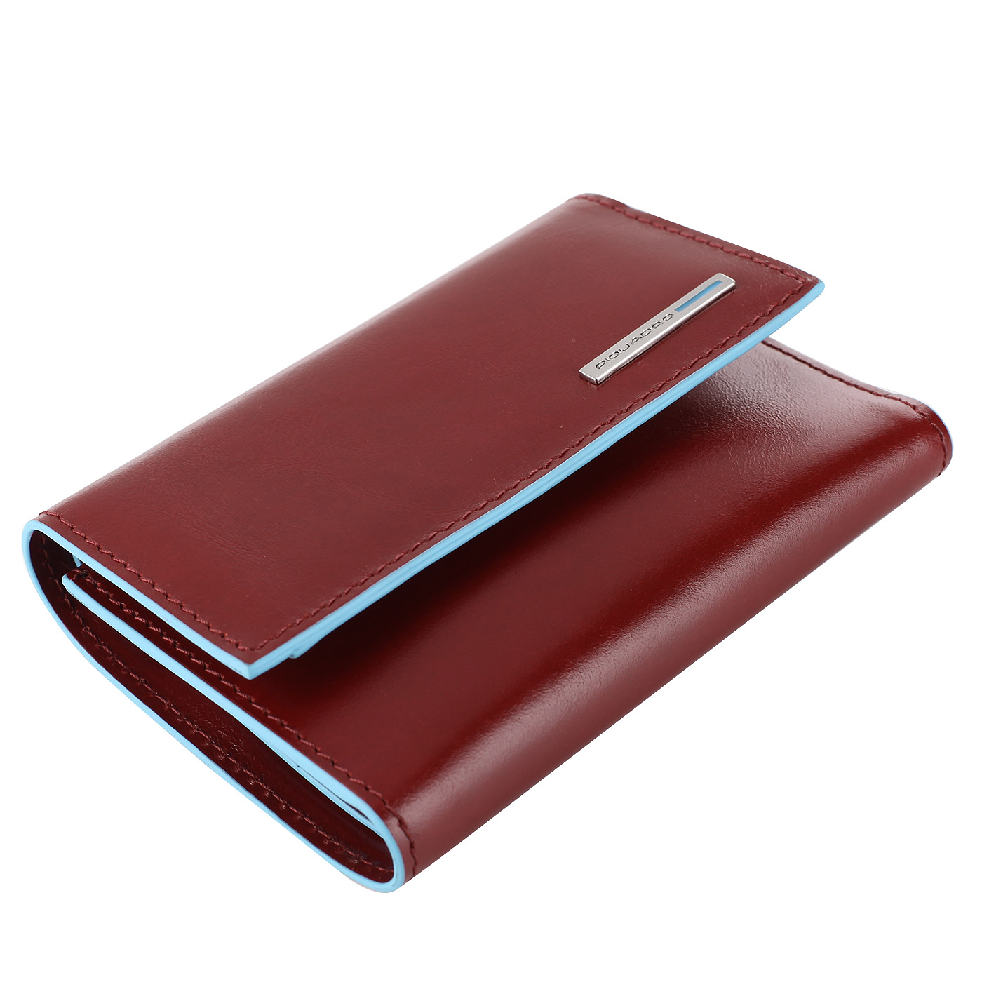 Красное кожаное портмоне Piquadro Blue square