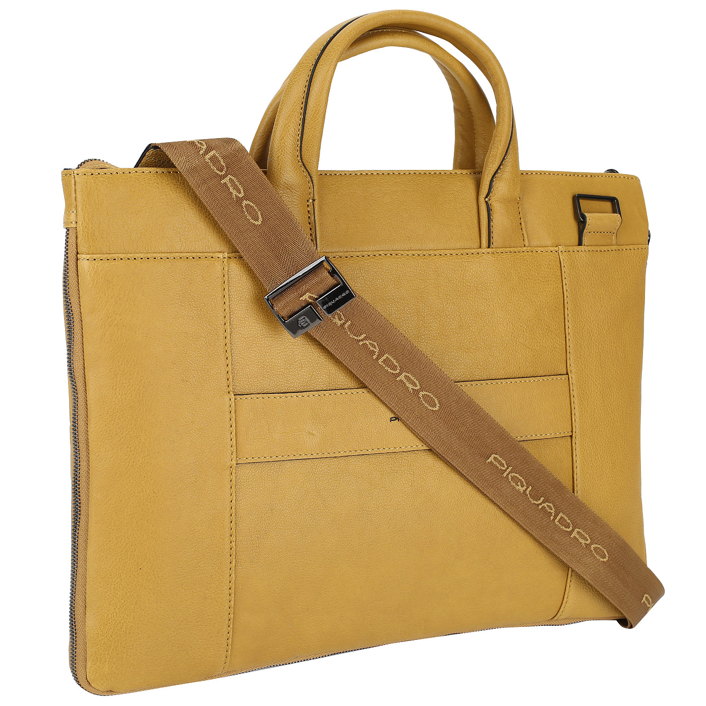 Желтая деловая сумка Piquadro Black square