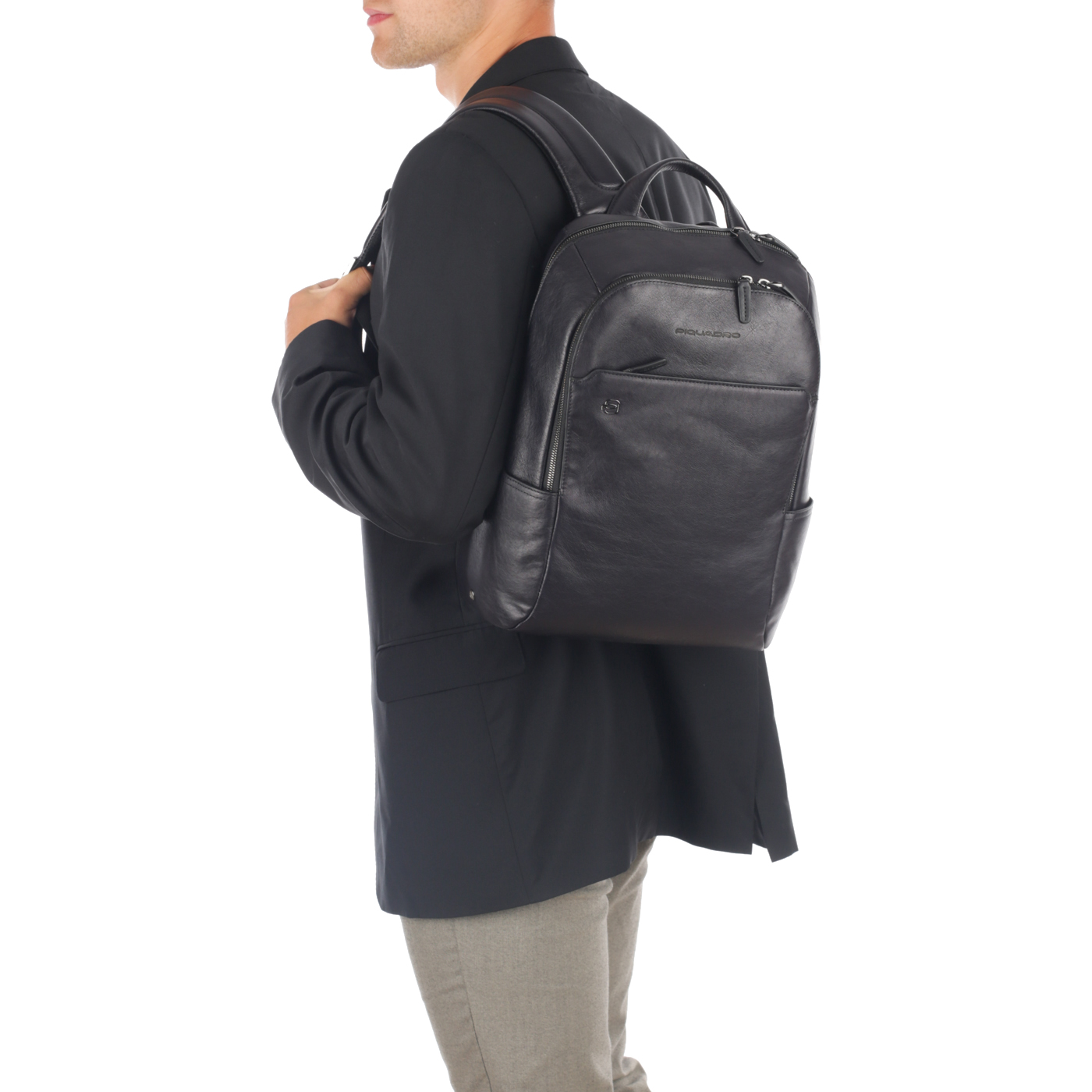 Кожаный рюкзак Piquadro Black square