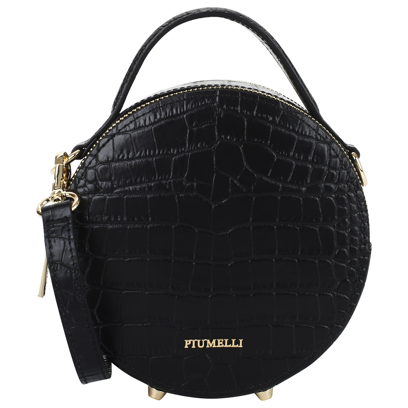 Piumelli Кожаная сумочка с отделкой под крокодила