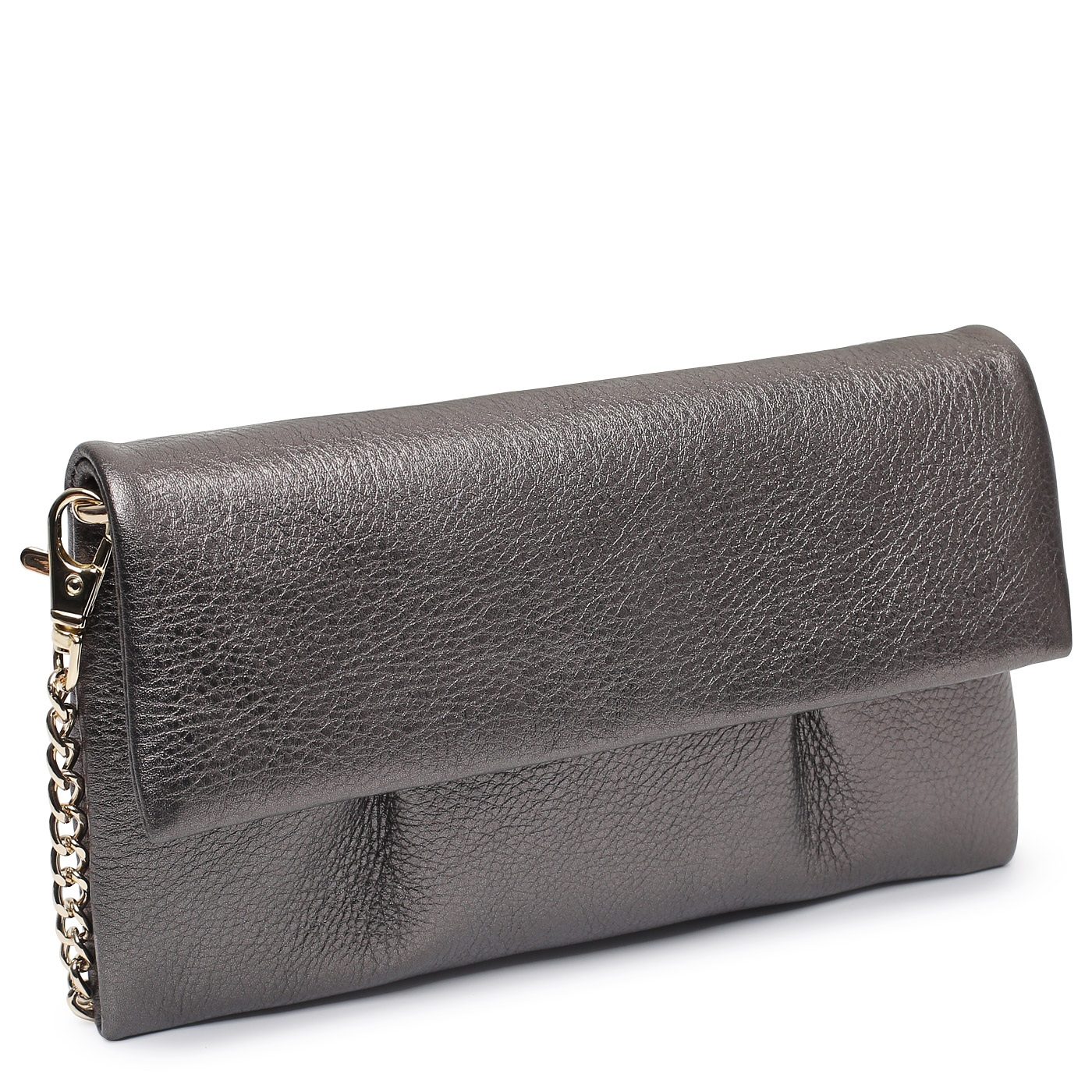 Кожаный клатч с цепочкой Aurelli Soft