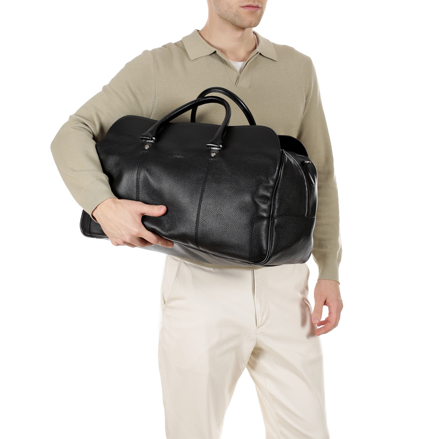 Дорожная кожаная сумка с плечевым ремешком Stevens 