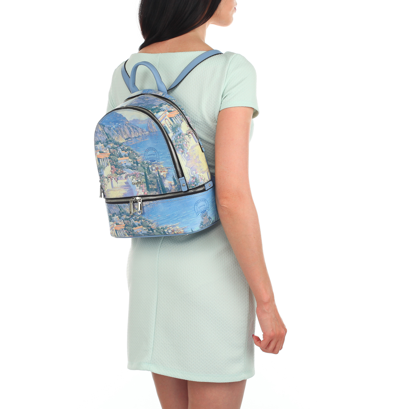 Сафьяновый рюкзак с принтом Chatte 