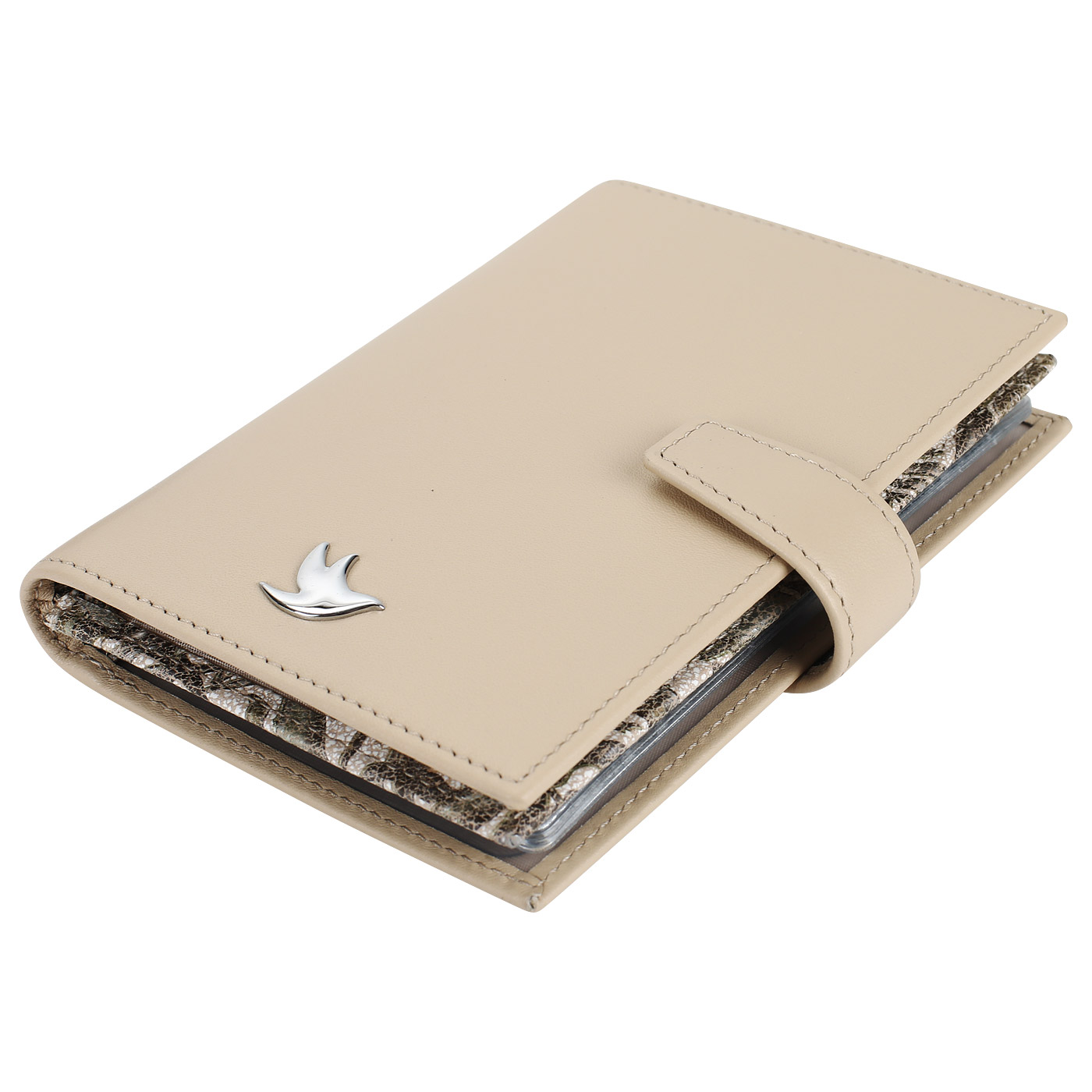 Бежевая обложка для паспорта и автодокументов Aurelli Luna tropico