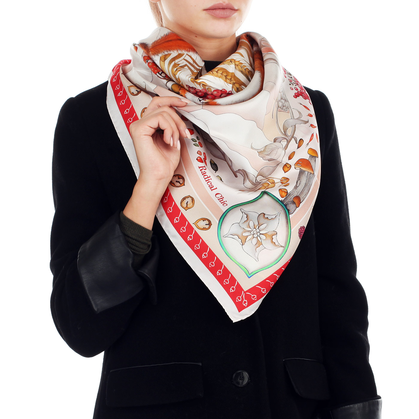 Платок из шелка с принтом Radical Chic Winter Forest