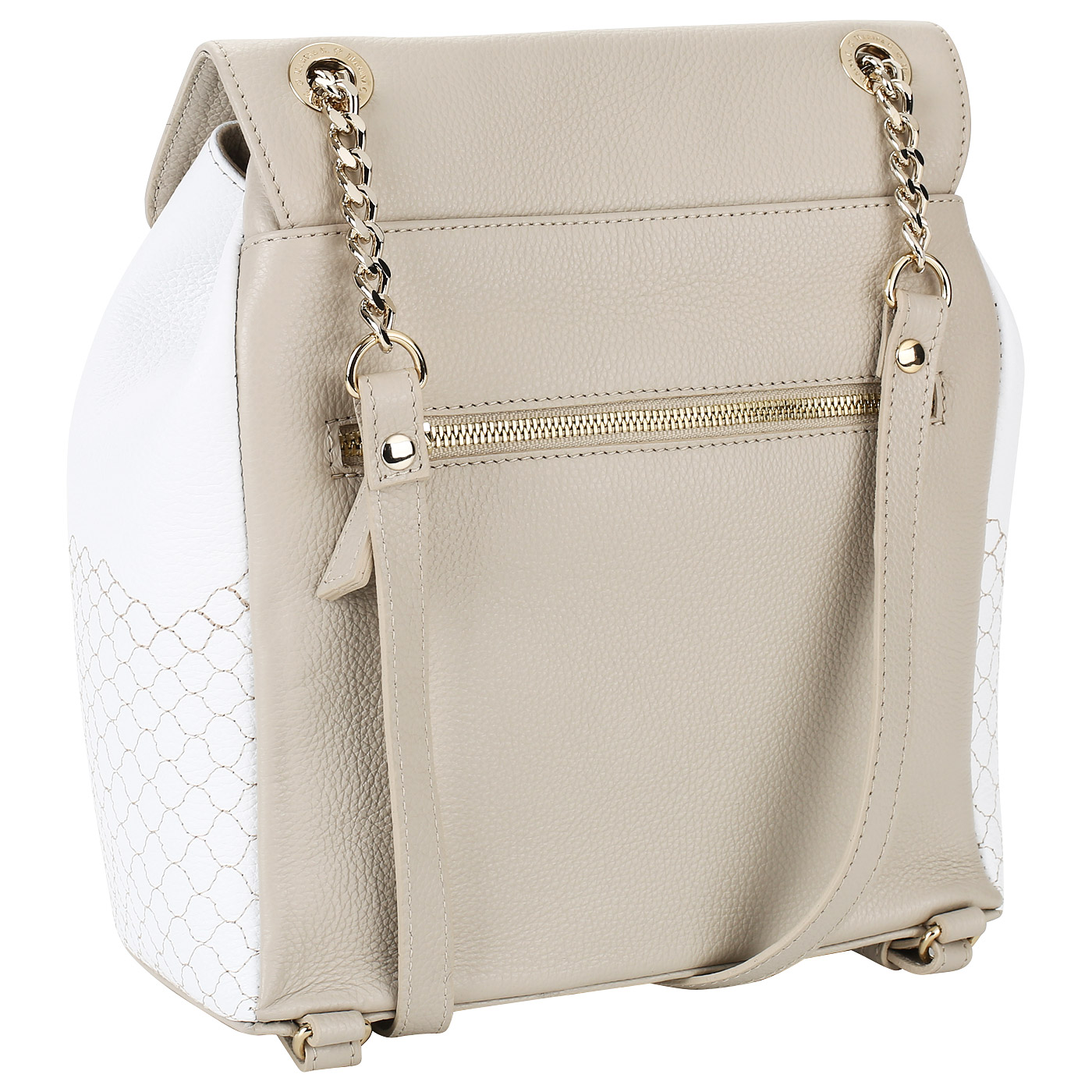 Женский кожаный рюкзак с вышивкой Marina Creazioni 