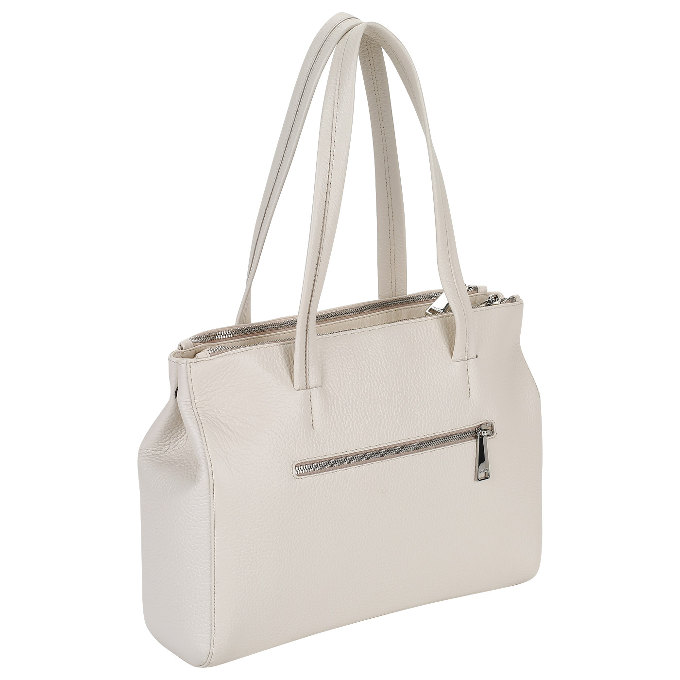 Кремовая сумка из натуральной кожи Chatte 