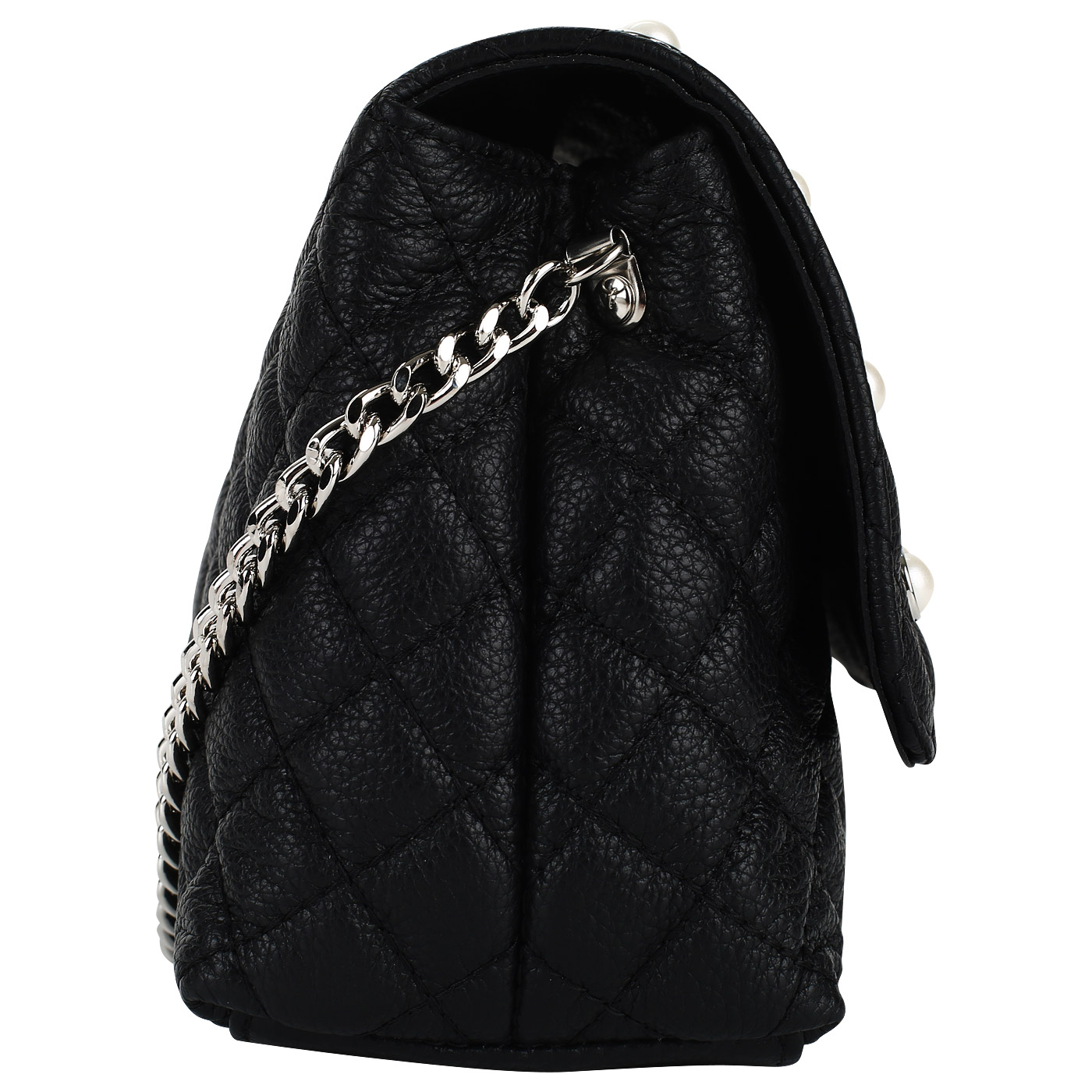 Черная женская сумочка из натуральной кожи Marina Creazioni 