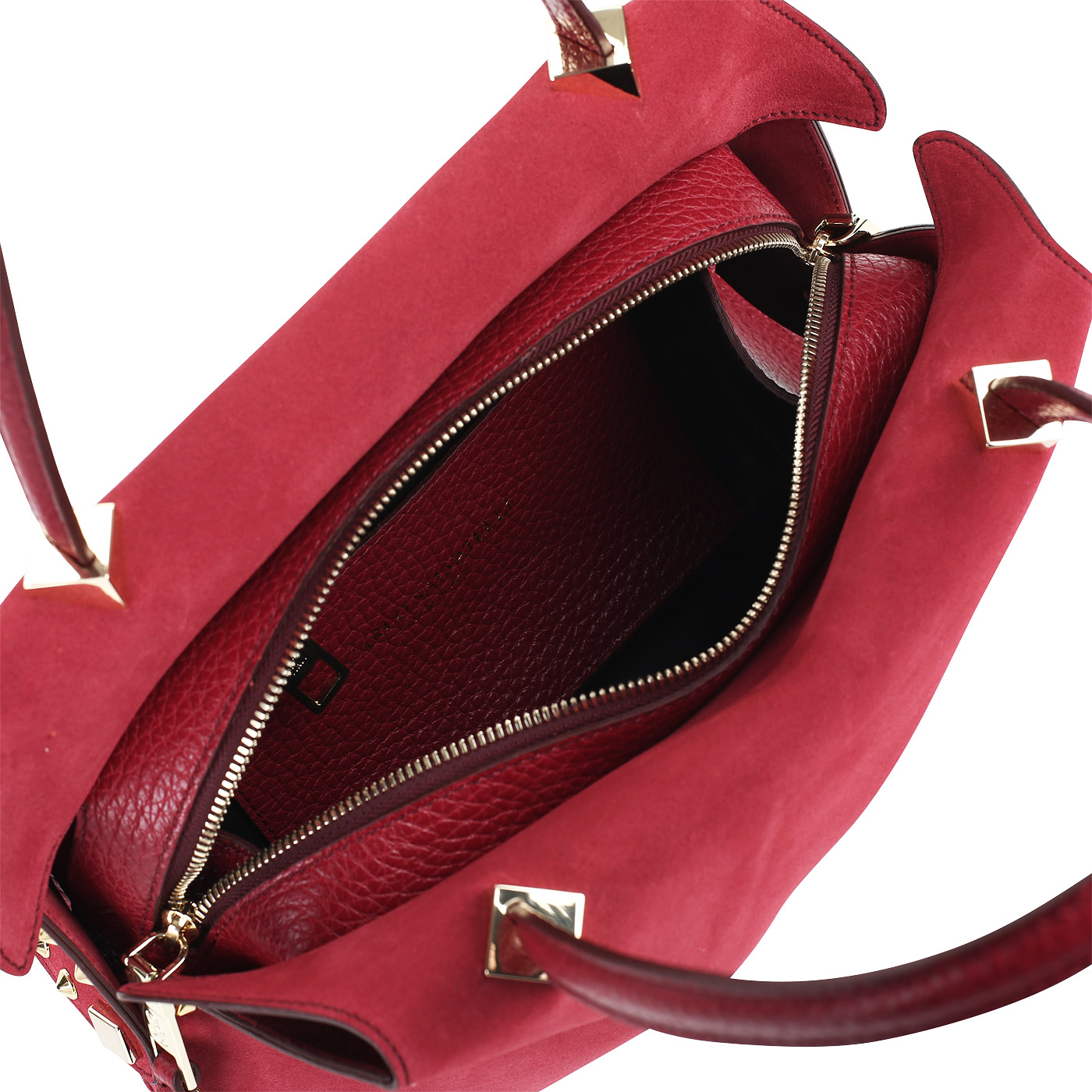 Комбинированная красная сумка Carlo Salvatelli Camoscio