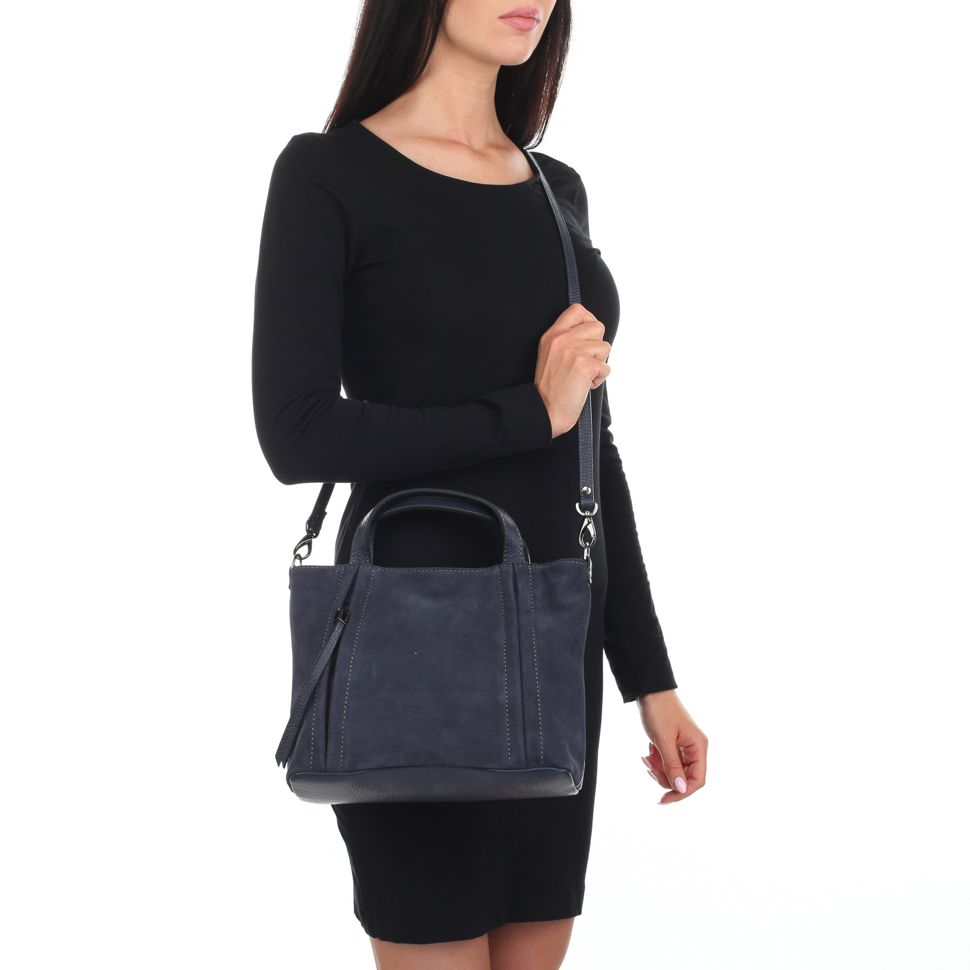 Синяя комбинированная сумка Ripani Clivia