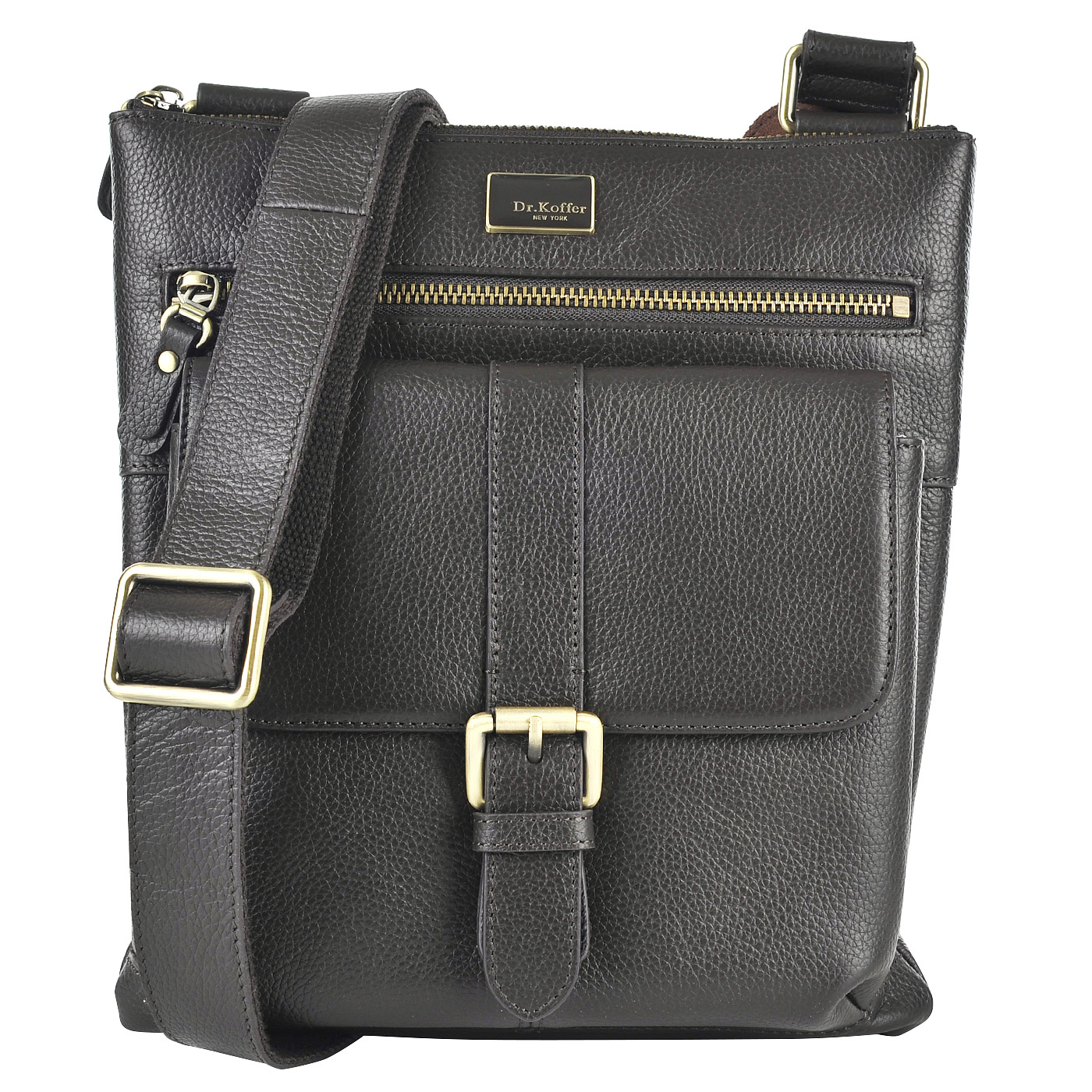 Мужская кожаная сумка через плечо Dr. Koffer 