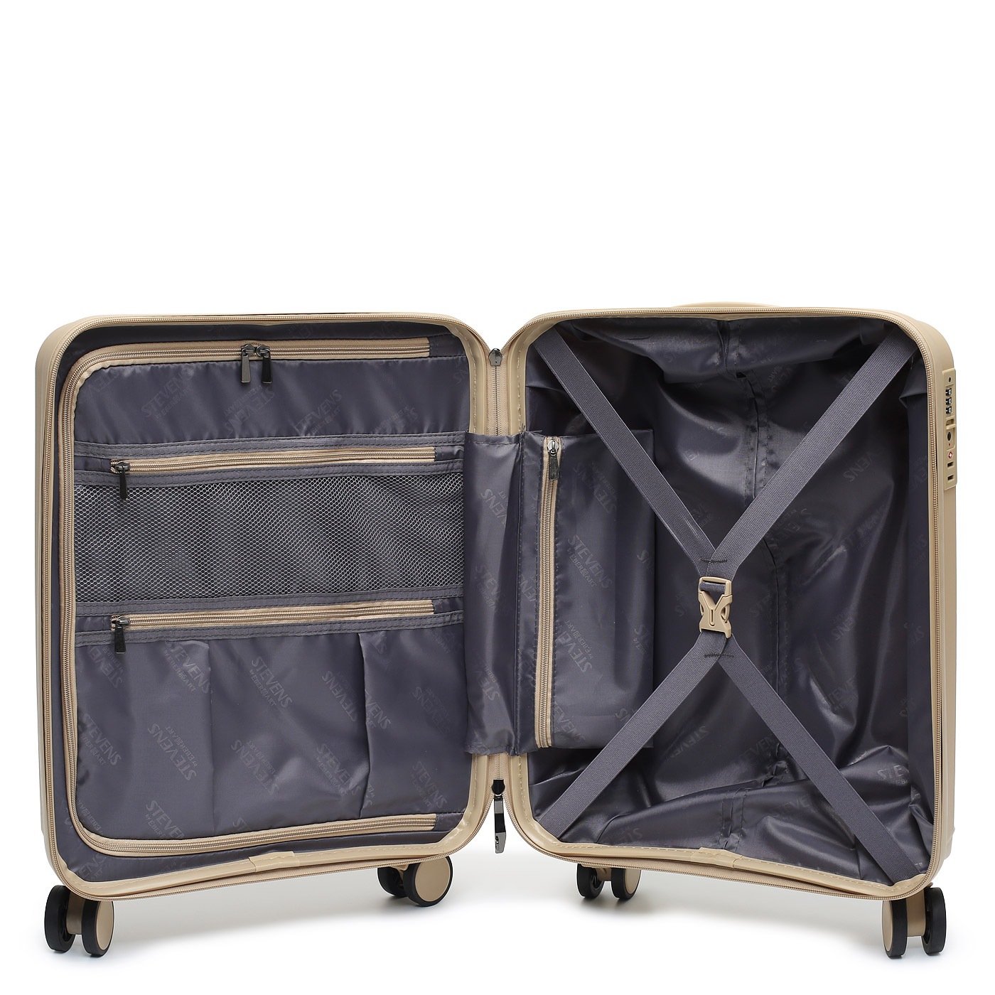 Чемодан для ручной клади из полипропилена Stevens Chrome