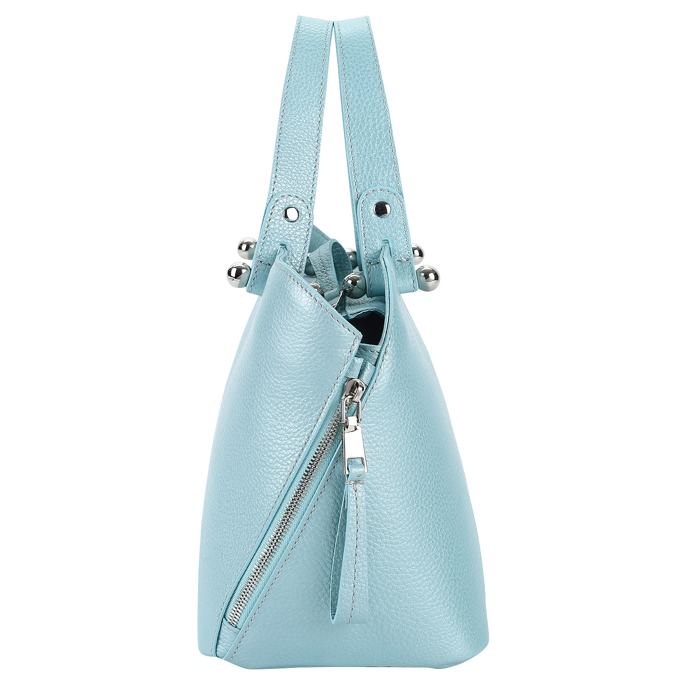 Кожаная женская сумка голубого цвета Chatte 
