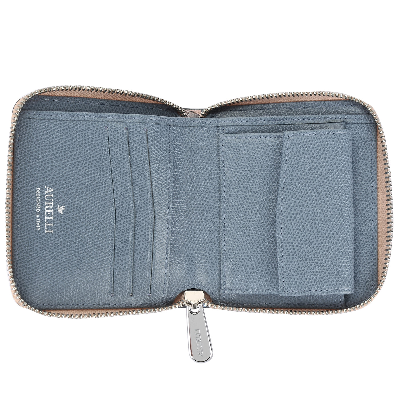 Компактное кожаное портмоне с принтом Aurelli Alma fiore